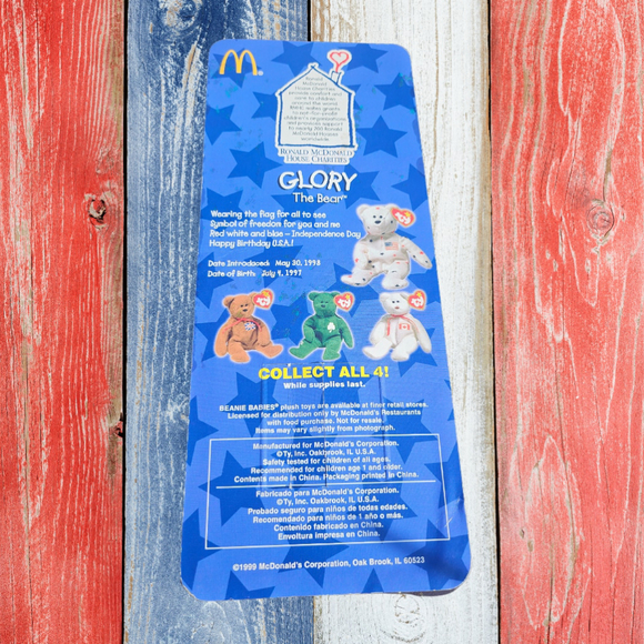 Tag error Ty Beanie Baby Glory The Bear teeny beanie New in Package Mcdonalds - Picture 2 of 7